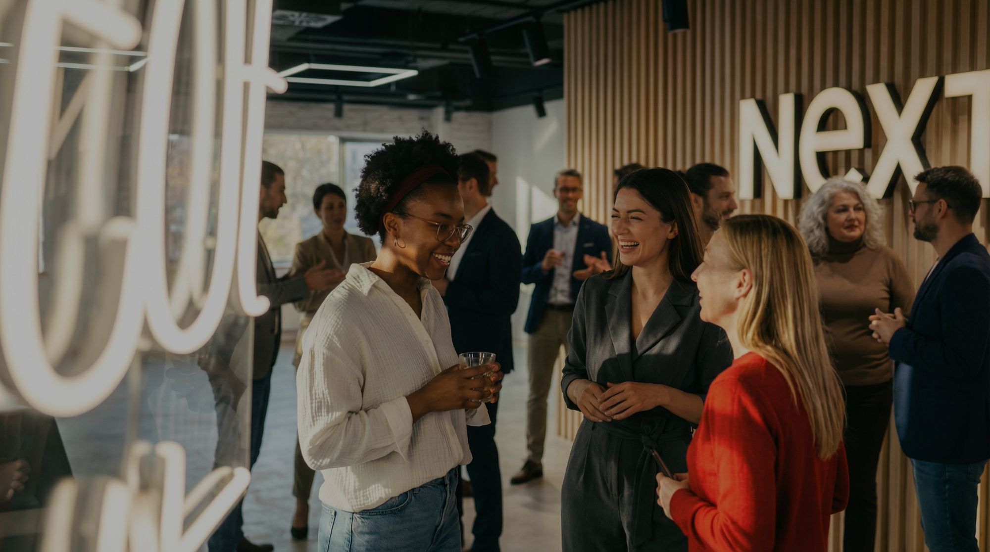 Professionals in gesprek tijdens een zakelijke bijeenkomst